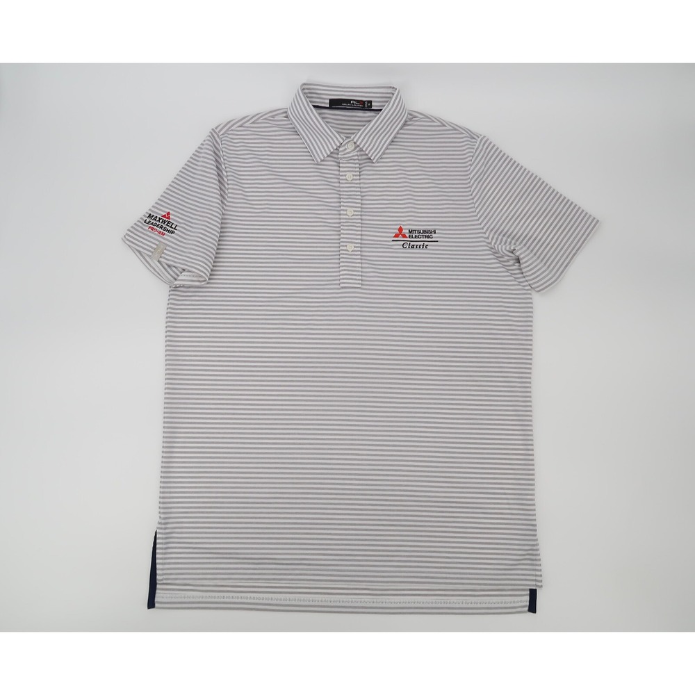 RLX Ralph Lauren Men Medium Striped Performance Polo Golf Mitsubishi Classic‎